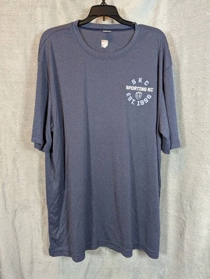 Kansas City Sporting MLS Fútbol Manga Corta Rendimiento Camiseta Gris Talla 2XL NUEVO Foto 1 de 4