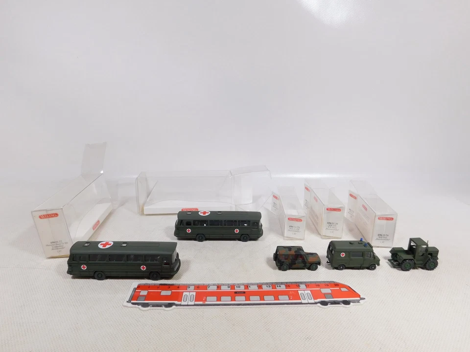 Wiking 1:87 H0 5X MB Bundeswehr BW 696 Bus Binz Trac G 320 Mint Box #EG894-0,5 - Immagine 1 di 4
