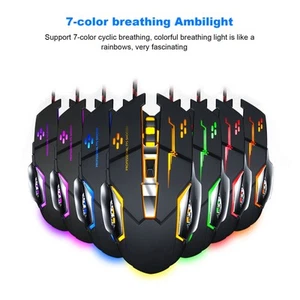 Gaming Mouse Wired Led Luminous 3200 Dpi Universal Computer Ac DE - Bild 1 von 18