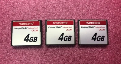 4GB Transcend CF220I IMB Industrial Grade Compact Flash QTY: 3 Used, Cleaned. - Image 1 of 3
