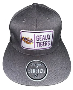 LSU GEAUX TIGERS Stretch Fit Size M by Zephyr Deep Gray NWT - Picture 1 of 5