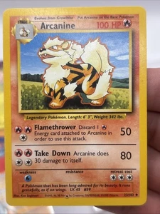 Pokemon Arcanine 1999 Set Base Stampante Hickey DOT ERROR Errata Stampa 23/102 - Foto 1 di 7