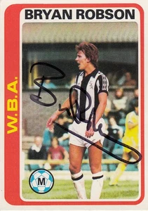Vintage SIGNED TOPPS 1979/80 Trading Card BRYAN ROBSON WEST BROMWICH - Picture 1 of 1