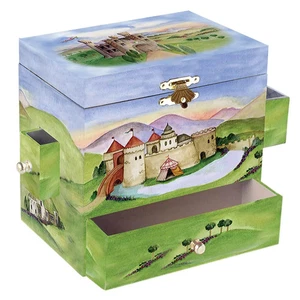 Dragon Music Box- Moving Figurine & Secret Drawers, Fairy Tale Treasure Box Gift - Picture 1 of 2