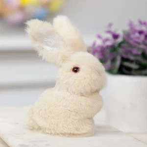 Figura de primavera Northlight 4,75" beige felpa de pie conejito de Pascua conejo - Imagen 1 de 8