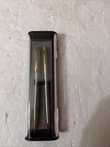 Set penna e matita vintage Parker Insignia acciaio inox spazzolato accenti tono oro - Foto 1 di 8