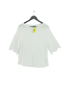United Colors Of Benetton Women's Top M White 100% Cotton Basic - Picture 1 of 5