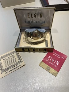 1950'S ELGIN DIRECT READ "GOLF BALL " MENS MIDSIZE DIGITAL JUMP HOUR WATCH - 10K - Picture 1 of 7
