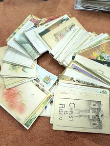 Antique Lot Of 200+ Postcards Early 1900 Most Appear Written On - Picture 1 of 16