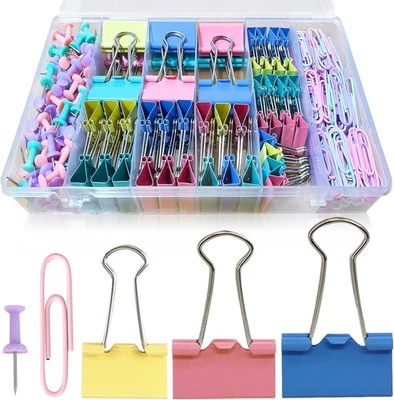 Paper Clips and Small, Medium, Large, Pink, Blue, Green, Yellow, Purple  - Image 1 of 4