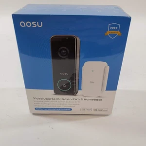 New Aosu Video Doorbell Ultra and Wi-Fi HomeBase Black V8S1AX11 - Picture 1 of 4