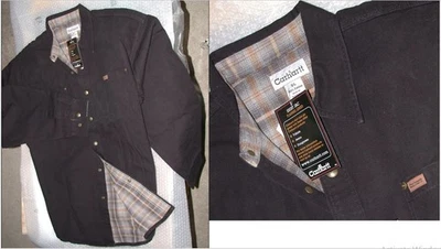 NEW CARHARTT Shirt Jac Plaid Flannel Lined Black Men's XL - Image 1 of 2