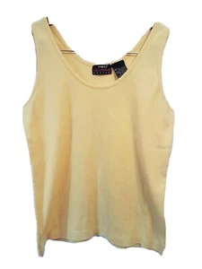 Vintage 90’s Ports Trademark Designs Pale Pastel Yellow Cotton Tank Top M Medium - Bild 1 von 4