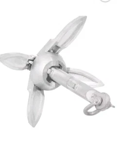 Folding Anchor Grappling Grapnel Boat Anchor Silver Malleable Iron vidaXL 0.7kg - Picture 1 of 4