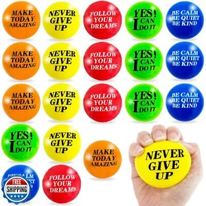 20 Pezzi Palline da Stress Motivazionali da 2,5 Pollici Palline di Schiuma Colorate,Ispirazionali S - Foto 1 di 5