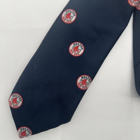 Boston Red Sox Neck Tie MLB Official Blue All Over Logo Pattern Baseball Cover