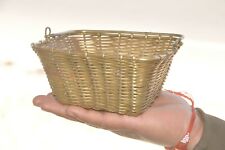 Vintage Brass Knitted Handcrafted Unique Shape Small Flower Basket