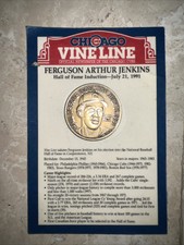 Ferguson Jenkins HOF Induction Chicago Cubs Vine Line Coin on Card 1991