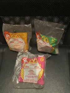 1998 McDonalds Happy Meal Toys Disney Video Favorites Lot Of 3 New In Package - Picture 1 of 7