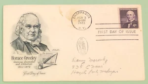 Sc 1177 4c 1961 Horace Greeley FDC Artmaster Cachet - Picture 1 of 2