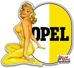 ADESIVO DECALCOMANIA UOMO 6" OPEL GIRL AUTO POMPA BENZINA SERBATOIO OLIO - Foto 1 di 1