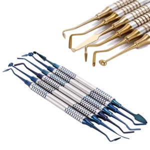 Dental Composite Filling Instrument Blue/Gold Titanium Coated Restorative Kit - Picture 1 of 9