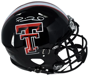 PATRICK MAHOMES SIGNED TEXAS TECH RED RAIDERS 2024 BLACK AUTHENTIC SPEED HELMET - Picture 1 of 1