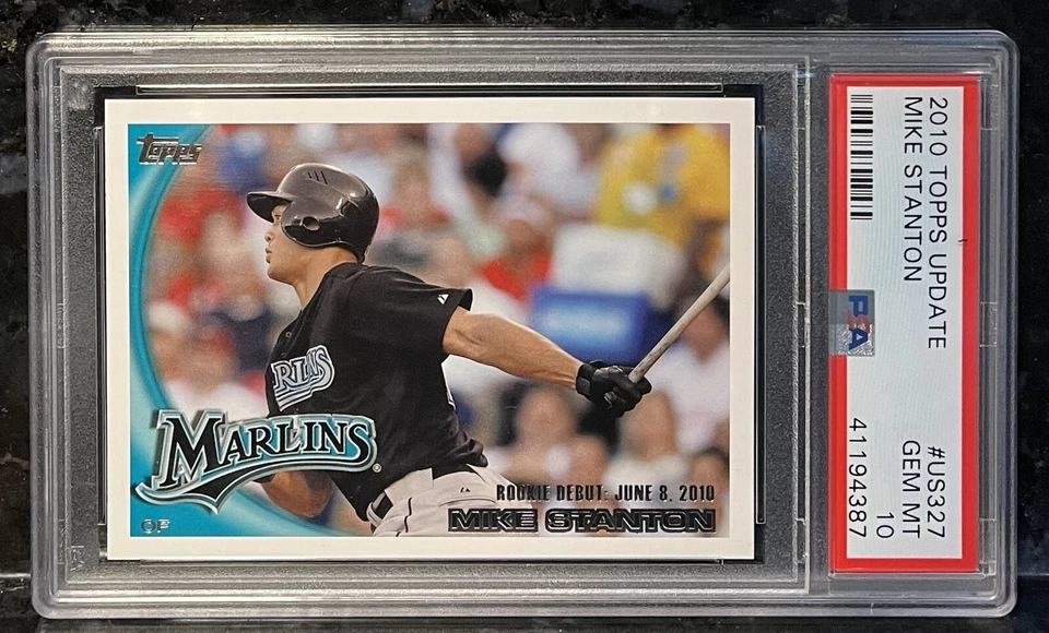 2010 Topps Traded Mike Stanton US327 PSA 10 - Image 1 of 2