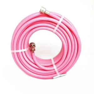 12 mm Crimped Knitted Pink Garden Hose Brass Fittings 4-Layer DD - Bild 1 von 5