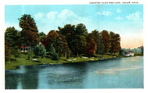Ohio Salem Country Club und Seenlandschaft verschickt 1928 alte Postkarte - Bild 1 von 3