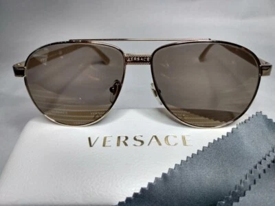 GAFAS DE SOL VERSACE VE2209 ORO PÁLIDO/ORO MARRÓN CRISTAL LENTE - ESTUCHE/TELA Foto 1 de 4