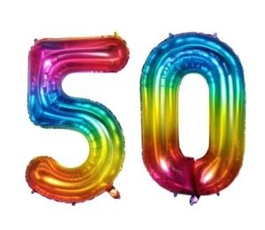 Giant 40" 50 Jelly Foil Number Balloons Photo Shoot 50th Birthday Float Helium - Picture 1 of 1