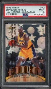 1998-99 Finest Hardwood Honors w/ Coating Shaquille O'Neal #H2 PSA 9 MINT POP 3 - Picture 1 of 2