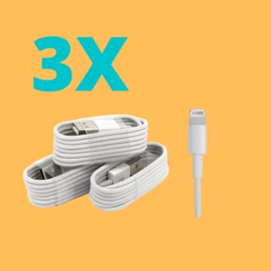 3x Ladekabel 1m für iPhone 5 6 7 8 Plus Max X XS XR 11 12 13 iPad Air Mini - Bild 1 von 1