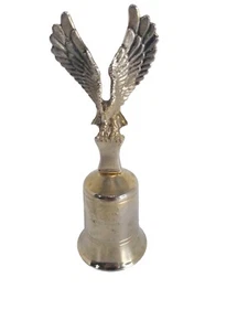 American Freedom Eagle Brass Gold Tone Bell Ringer Isaiah 40:31 Scripture Verse - Picture 1 of 12