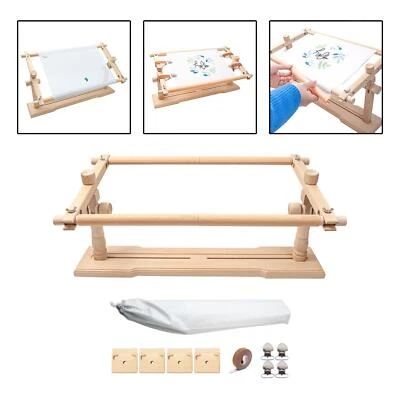 Cross Stitch Frame Scroll Embroidery  1 Set Multifunction Gifts Rotated Table - Image 1 of 4
