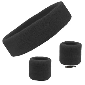 SWEATBAND SET Wristbands Sweatbands Tennis Gymnastics Tennis Wrist Sweat Bands - Picture 1 of 11
