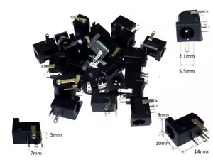 100 PCS DC Power Supply Jack Socket Female PCB Mount Connector 5.5 x 2.1mm - Picture 1 of 1