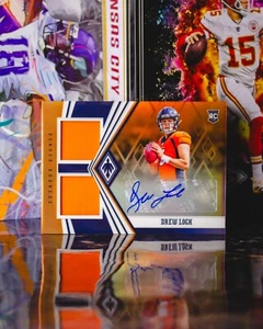 2019 Panini Phoenix Rookie Dual Jersey Auto Drew Lock #RDA-DL Orange /75 Rookie - Picture 1 of 2