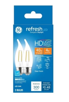 GE Refresh LED Daylight 2 Bulbs HD Light 40w 4w 300 Lumens  - Image 1 of 4