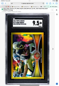 Mark Ingram 2012 Topps Chrome Gold Refractor RC Rookie 22 /50 SGC 9.5 mint ! - Picture 1 of 2