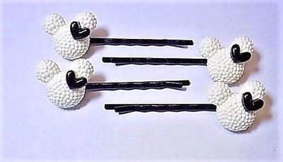 Child's White Resin Minnie Mouse Bobby Pins 4pc Set - Image 1 of 3