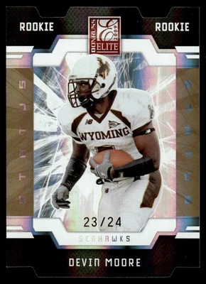 2009 Donruss Elite Status Gold Devin Moore RC /24 Wyoming Cowboys #132 - Image 1 of 2