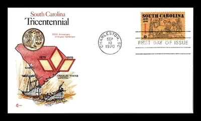 DR JIM STAMPS US COVER SOUTH CAROLINA TRICENTENNIAL FDC COVER CRAFT CACHET - Image 1 of 2