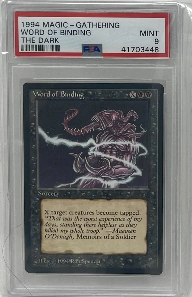 MTG Magic - The Dark - Word of Binding - PSA 9 - Image 1 of 3