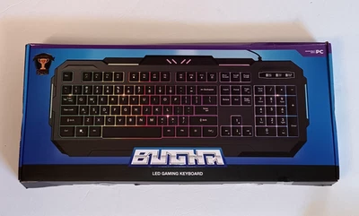 BUGHA LED GAMING KEYBOARD ILLUMINATED FOR PC MULTI-FUNCTION NEW IN BOX - Image 1 of 4