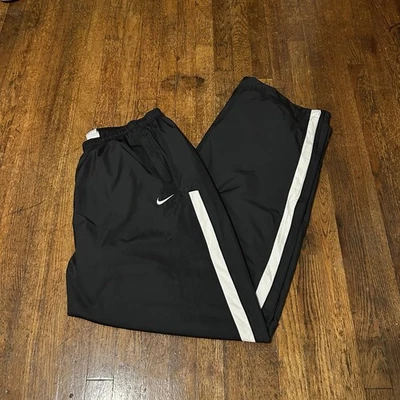 Nike Track Pants Mens 4XLT Black Baggy Woven Windbreaker Y2K Ankle Zip - Image 1 of 4