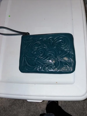 卡西尼工具皮革腕带 Patricia Nash Color Is Teal 著 — 第 1/4 张图片