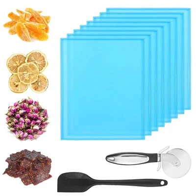 Bandejas deshidratadoras de silicona de 8 piezas con borde bandejas de cuero de frutas 12 x 10 pulgadas sin... Foto 1 de 4
