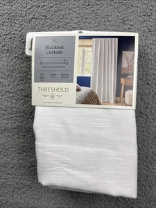 Threshold Henna Natural White Single Blackout Curtain Panel 50" x 84" - Picture 1 of 4